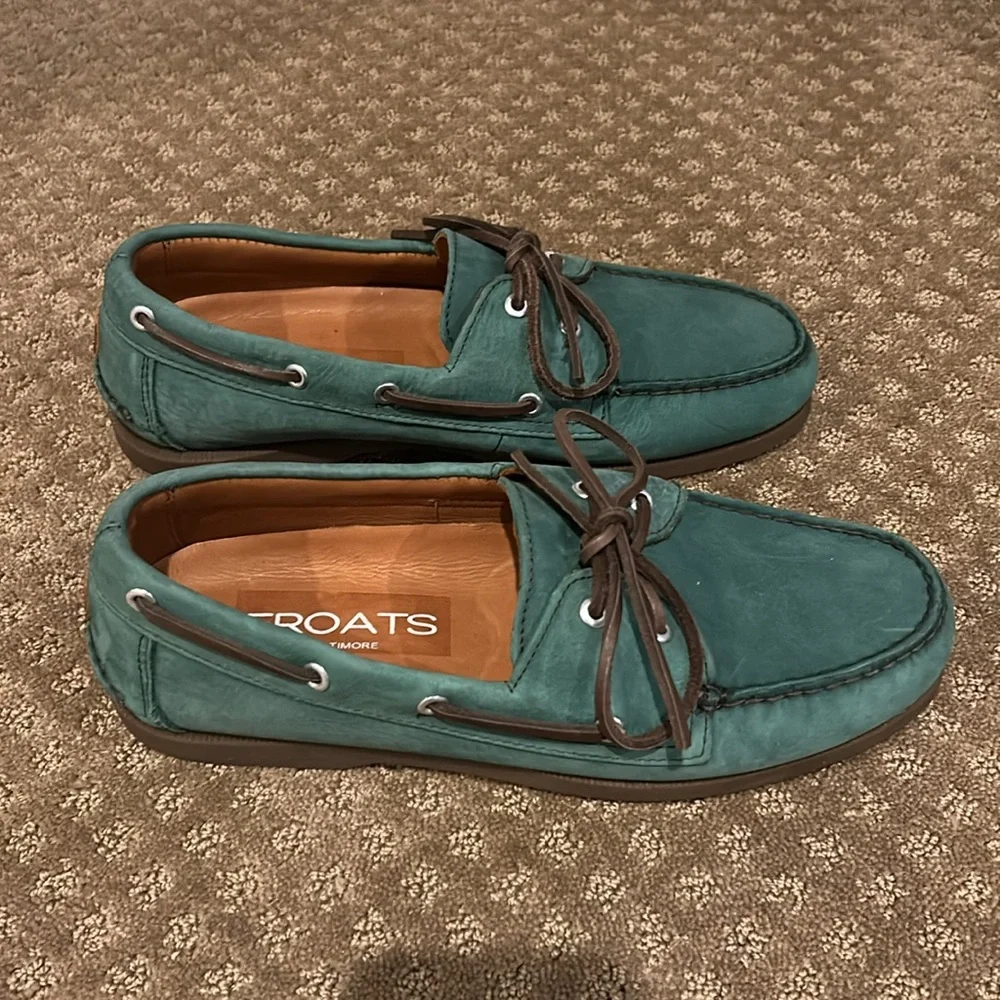 Just Like Sebago’s Froats Men's Green Leather W/Brown Rubber Soles Boat Shoes